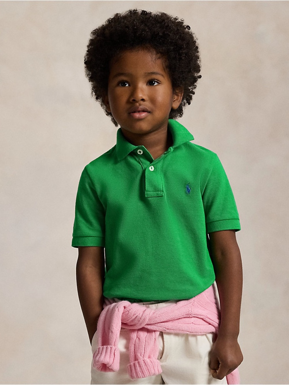 Ralph Lauren Bright Green Short-Sleeve Polo with Blue Logo